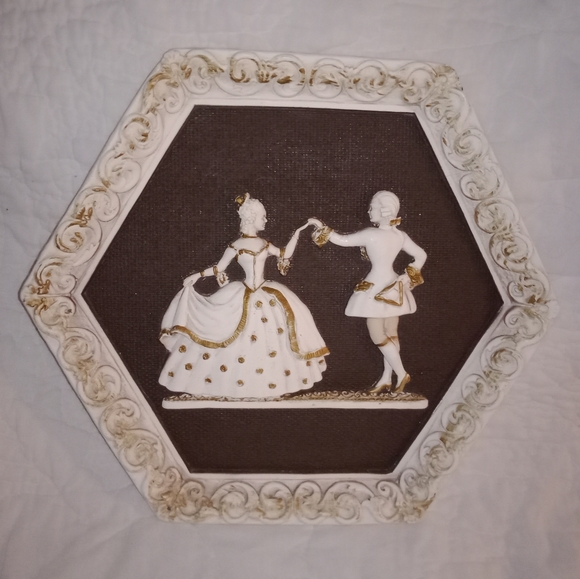 Mid Century Modern Victorian Couple Dance Chalkware 1965 Universal Statuary Corp - Picture 1 of 8